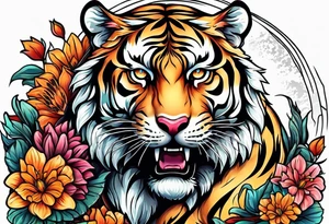 Tiger under the sun tattoo idea