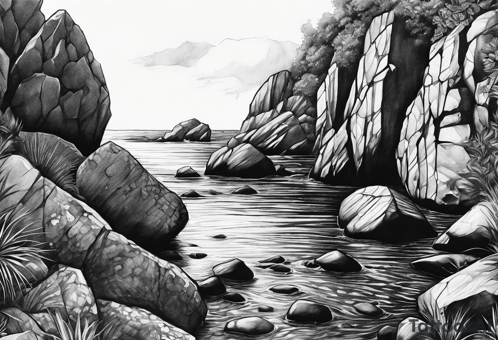 Rocks skip tattoo idea