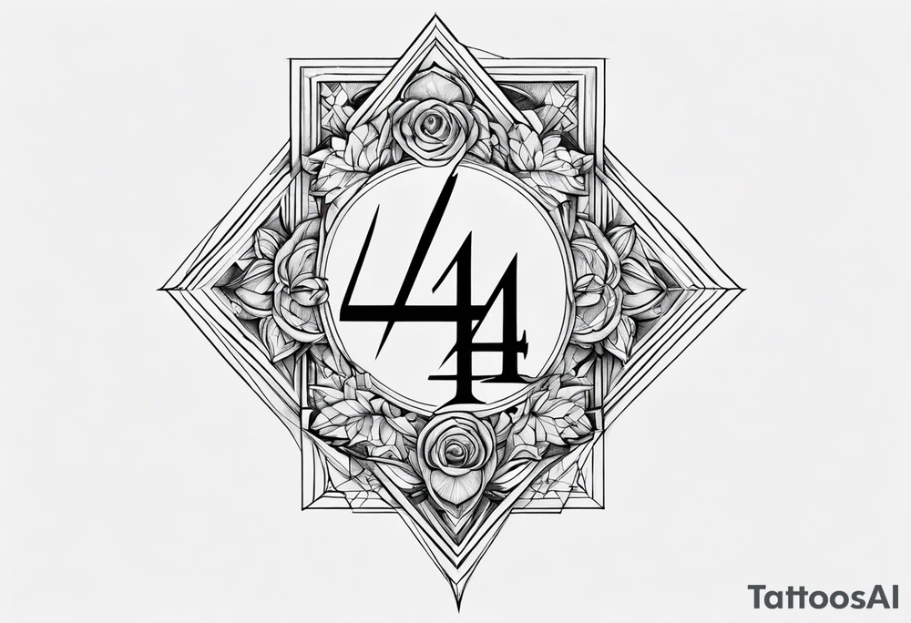 Numbers 444 tattoo idea