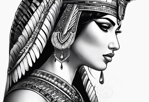 Cleopatra's face semi realism tattoo idea