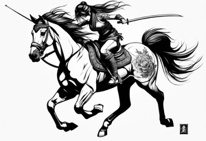 Horse samurai girl tattoo idea