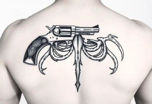 Small pistol Cody 
Small pistol Cordero 
For pelvic bone tattoo idea