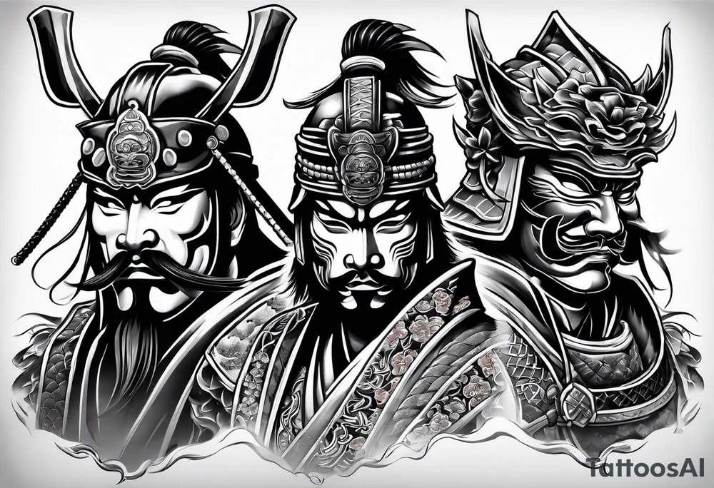 Japanese Samurai two Mask Tattoo Designs tattoo idea