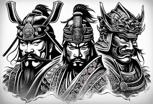 Japanese Samurai two Mask Tattoo Designs tattoo idea