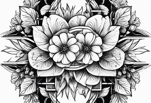 snsword shattering into flower tattoo idea