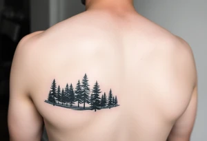 Coniferouse forest silhouette around the forearm a tattoo tattoo idea