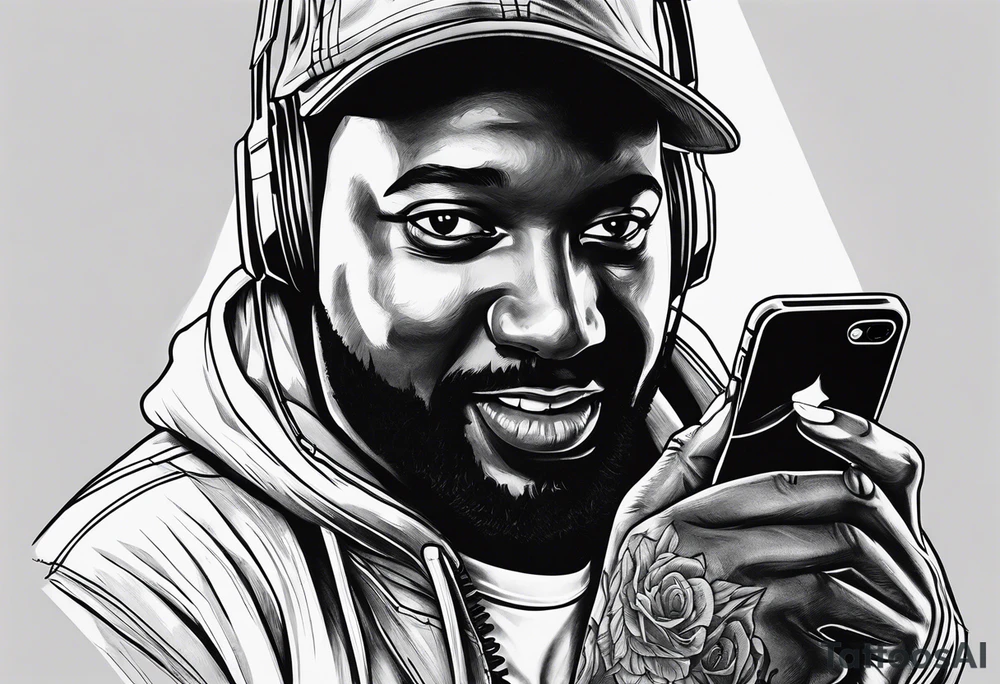 ghostFACE WITH PHONE IM 80 STYLE tattoo idea