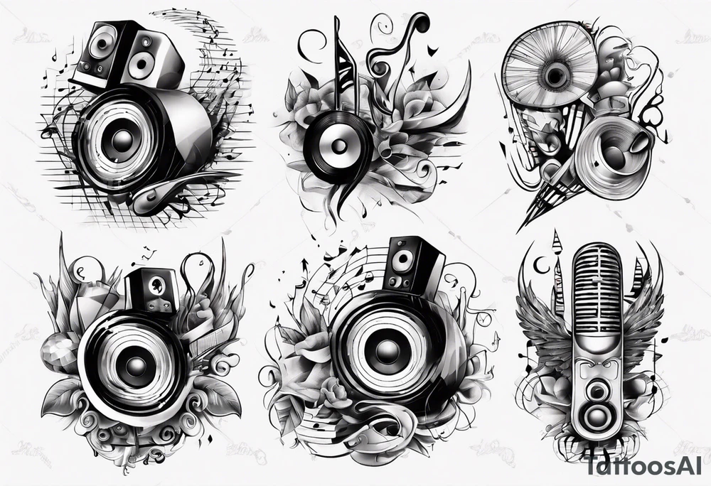 music sound tattoo idea