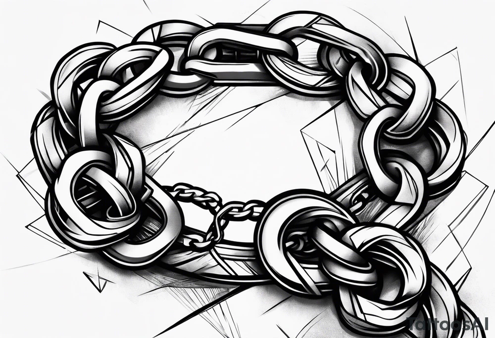 broken chain on wrist tattoo idea