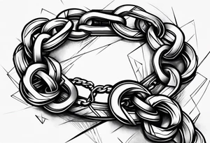 broken chain on wrist tattoo idea