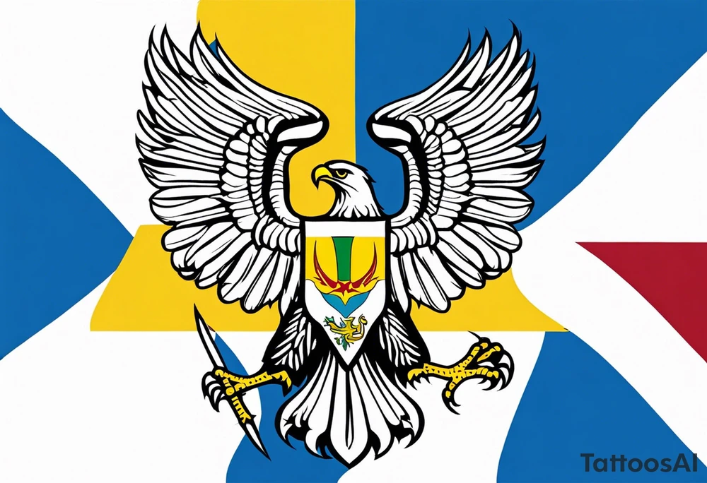 flag of kazhakstan eagle tattoo idea
