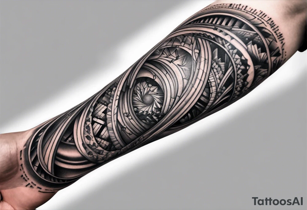 DNA strand men forearm tattoo idea