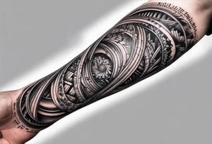 DNA strand men forearm tattoo idea