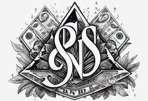 Savage letters smoke rising money tattoo idea