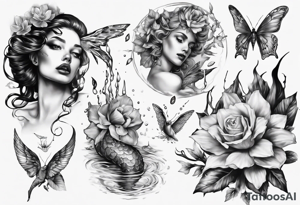 Wasser Nymphe tattoo idea