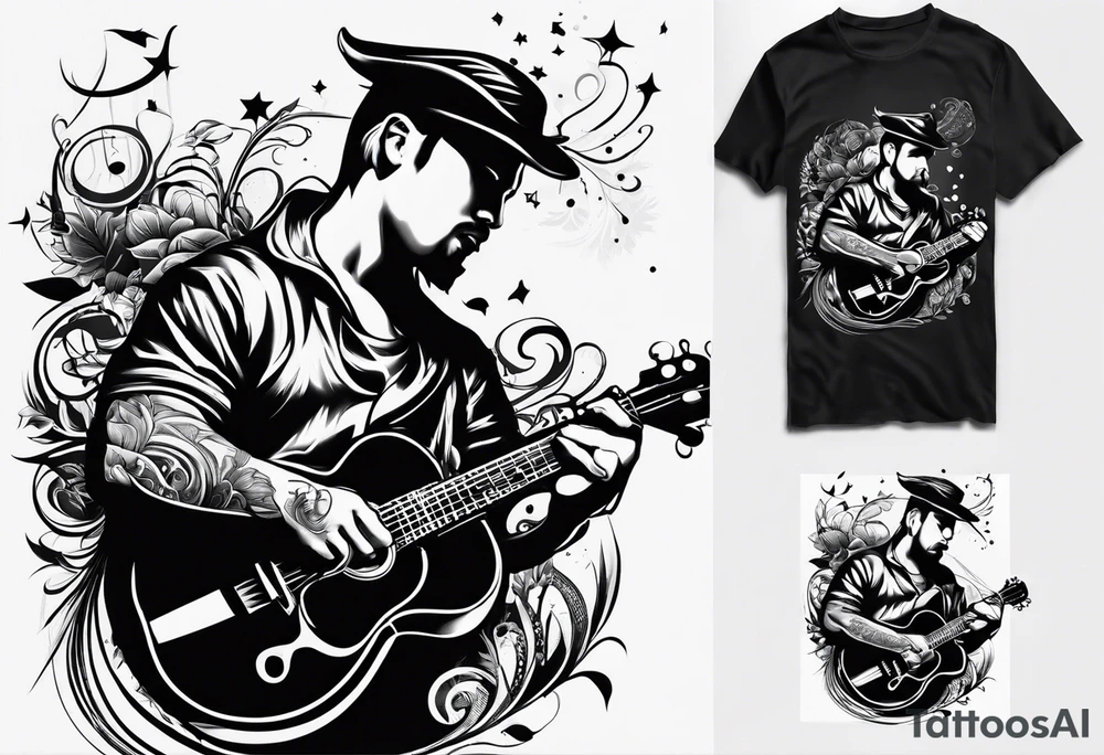 Musician tattoo on forearm tattoo idea