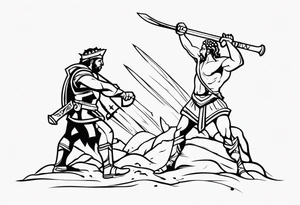 Simple David and Goliath tattoo idea