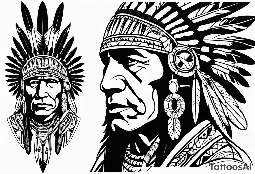 Native American war chief tattoo idea