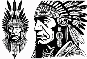 Native American war chief tattoo idea