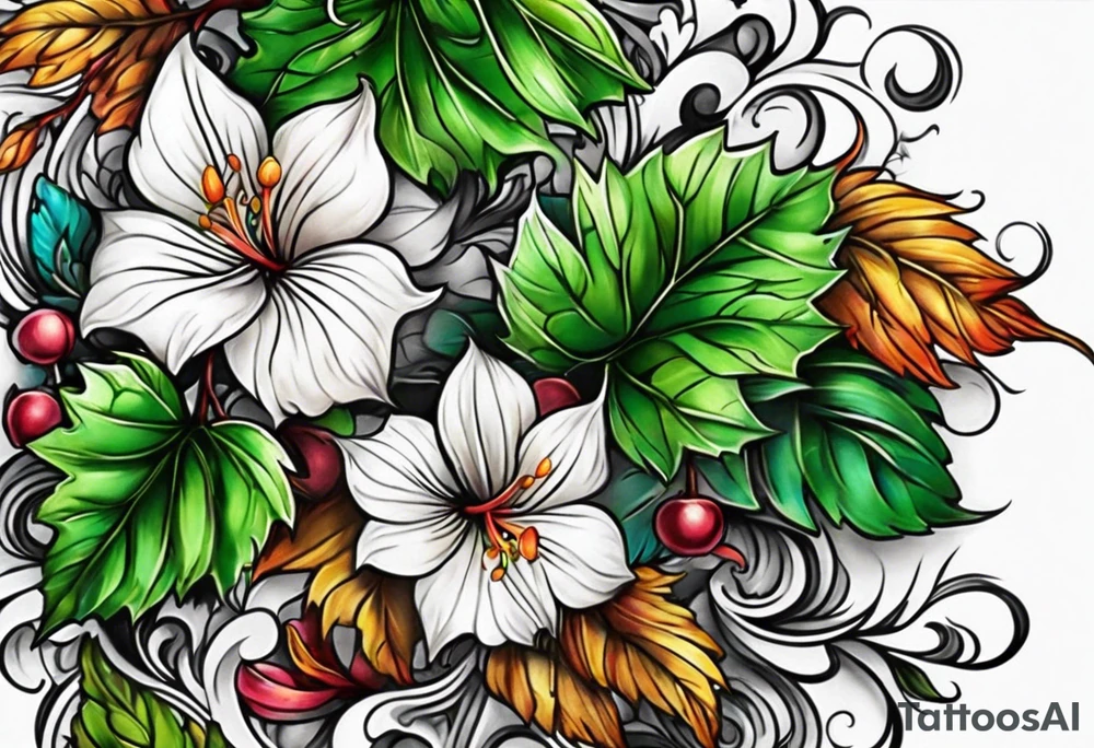 Vine and leaf sleeve tattoo idea