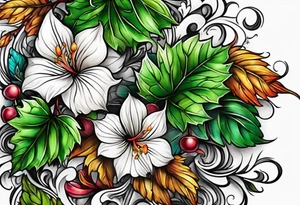 Vine and leaf sleeve tattoo idea