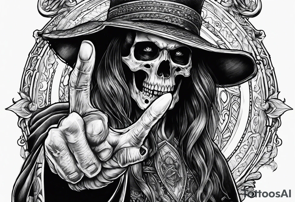 death pointing out tattoo idea