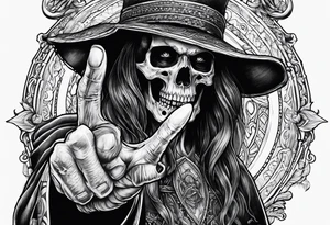 death pointing out tattoo idea