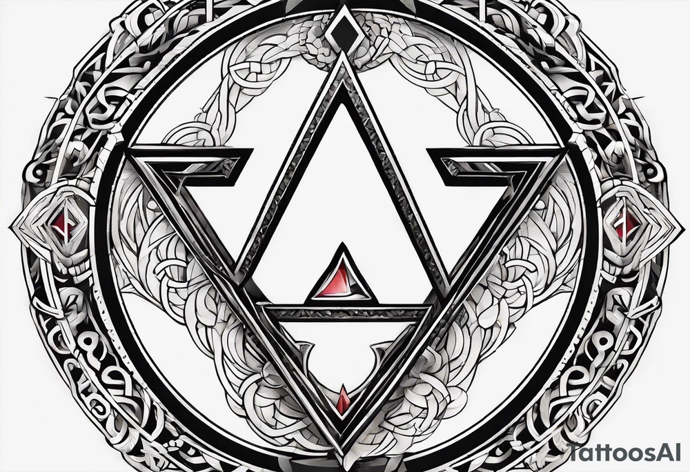 letter delta inside a chain circle, subtle, womanly, simplistic tattoo idea