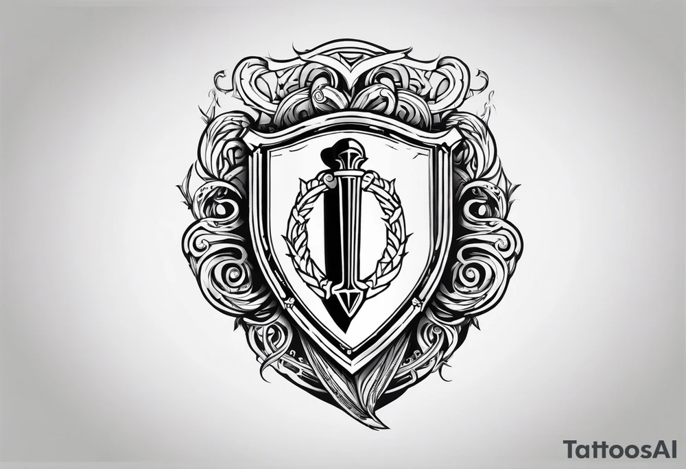 Valhalla shield  steps sword tattoo idea