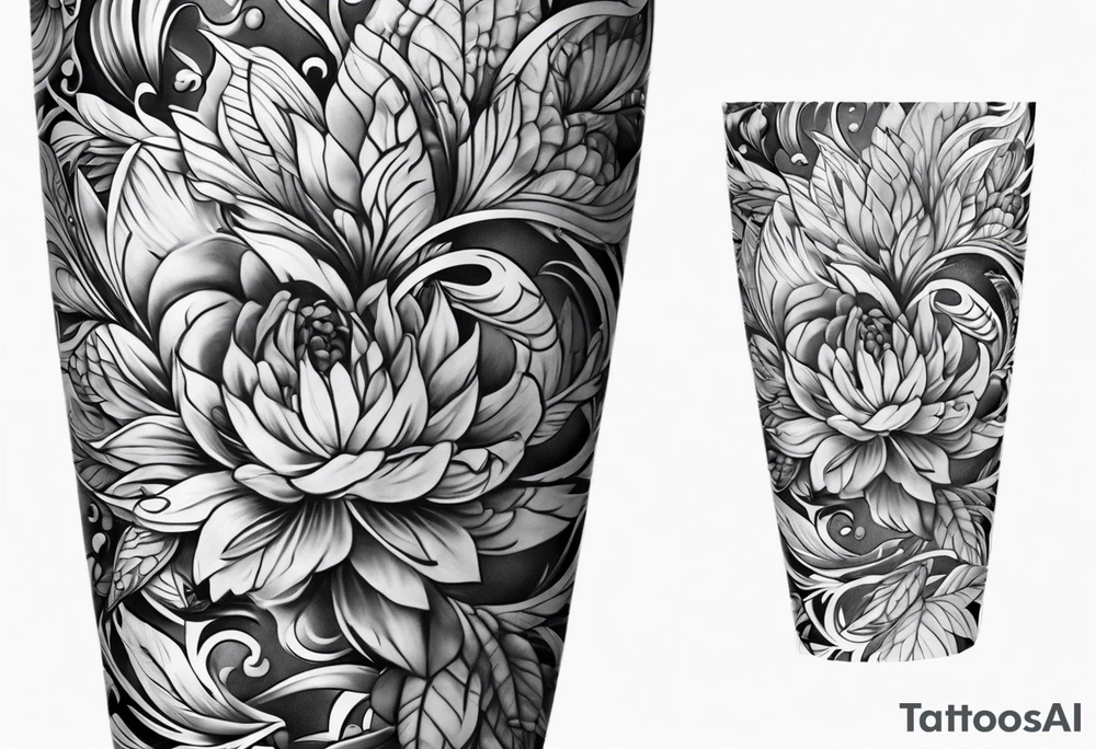 Full leg sleeve tattoo idea