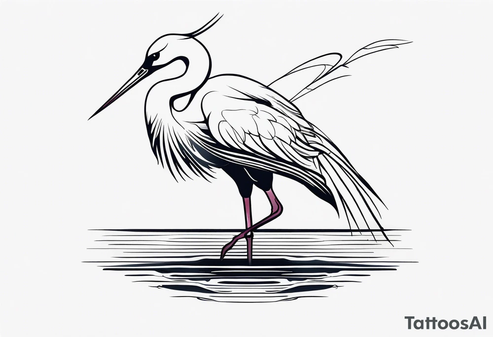 Japanese crane tattoo idea