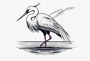 Japanese crane tattoo idea