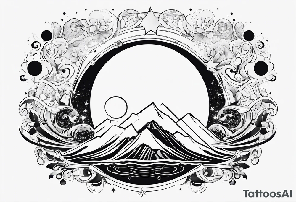 Planet symboling peace tattoo idea