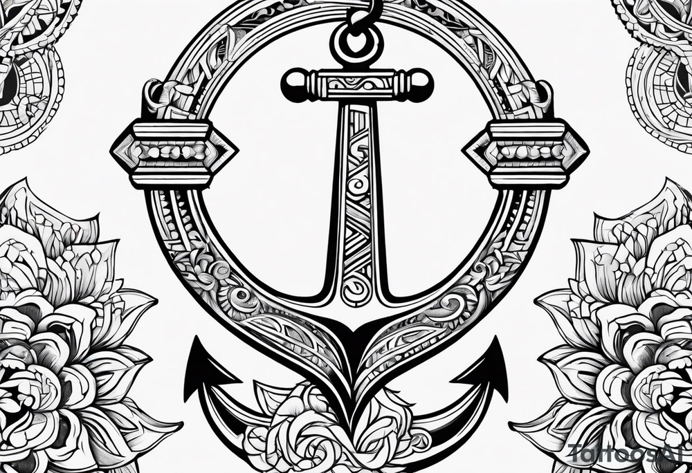 Anchor with tribal tattoo idea