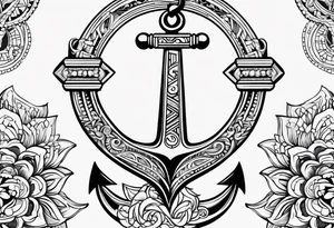 Anchor with tribal tattoo idea