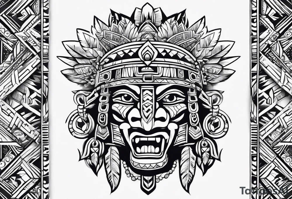 Simple Aztec for left shoulder tattoo idea