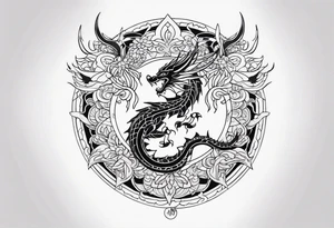 Dragon around Mandala tattoo idea