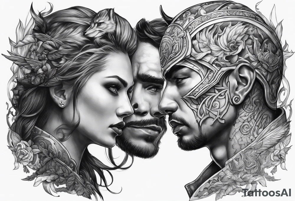 War between good and evil tattoo idea