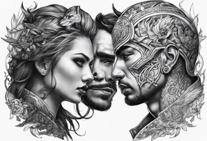 War between good and evil tattoo idea