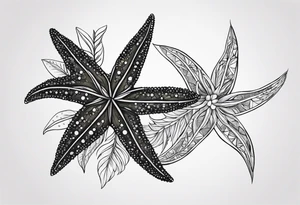 Starfish olive branch tattoo idea