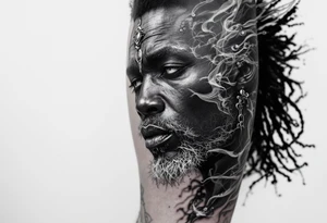 Black African god tattoo idea