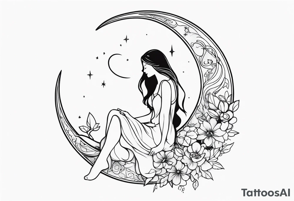 Moon, fairy tattoo idea
