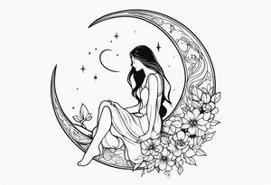 Moon, fairy tattoo idea