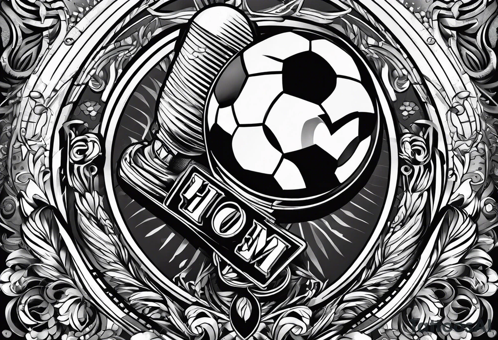 Football, microphone tattoo idea