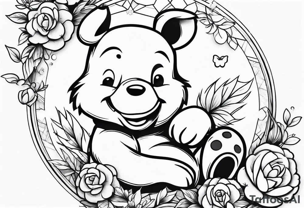 Winnie Pooh hand in the honey tattoo idea