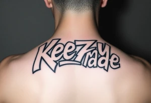 Graffiti spray paint style bubble lettering (KeezY MadE) tattoo idea