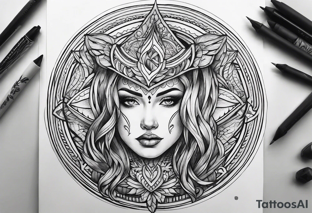 circle american tattoo idea