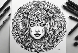 circle american tattoo idea