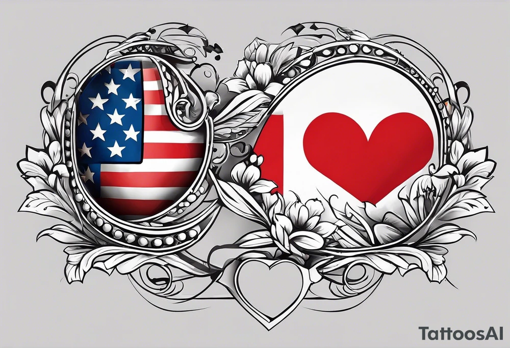 Make a tattoo an american and swiss flag mixed together that demonstrates the love and pride of my origins tattoo idea