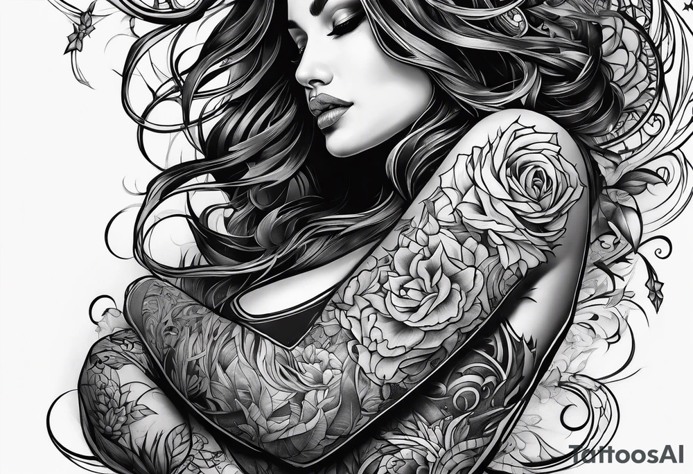 extreme detangled pain arm tattoo idea